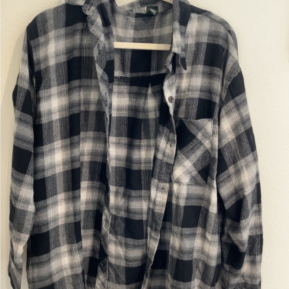 Black and White Plaid Shirt